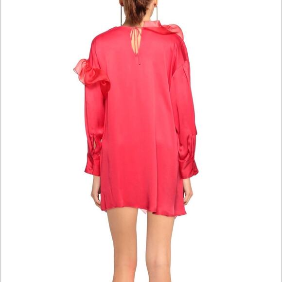 NWT MSGM ruffled asymmetric wrap dress ruffle sz 42 - Picture 2 of 12